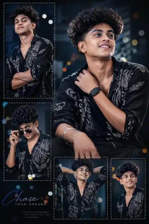 South Indian Boy Aesthetic Collage Poster AI Prompt