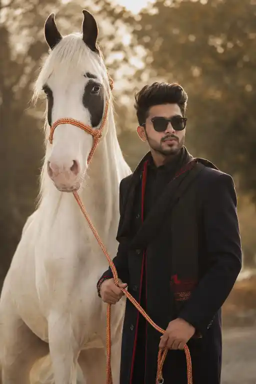20 Viral White Horse Portrait AI Prompt Package