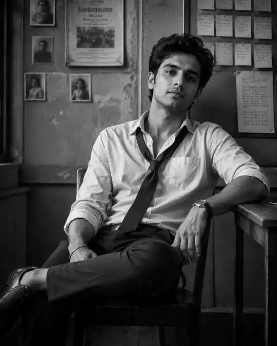 Black and White Classroom Portrait prompt