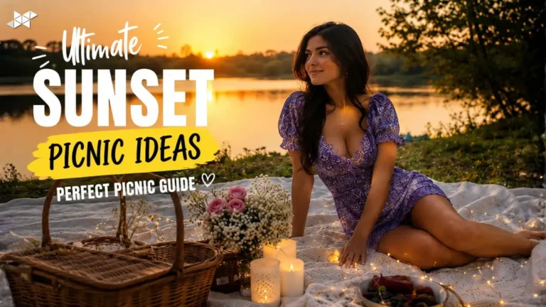 Sunset Picnic Collage Prompt for Pinterest Photos