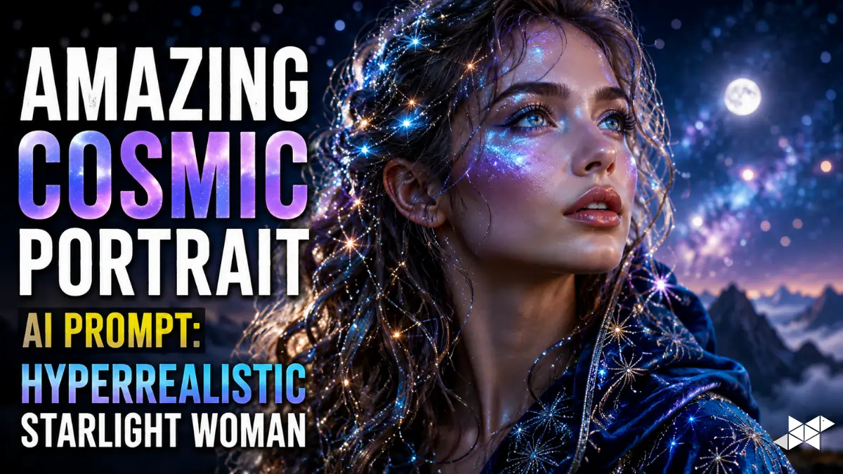 Amazing Cosmic Portrait AI Prompt Hyperrealistic Starlight Woman