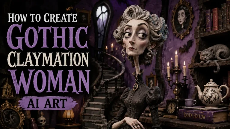 How to Create Gothic Claymation Woman AI Art