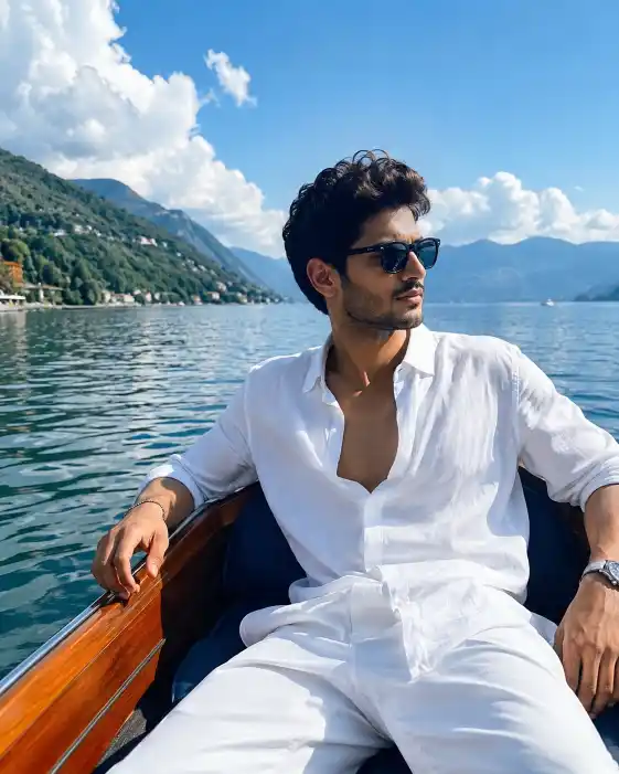 South Asian boat portrait AI Prompt