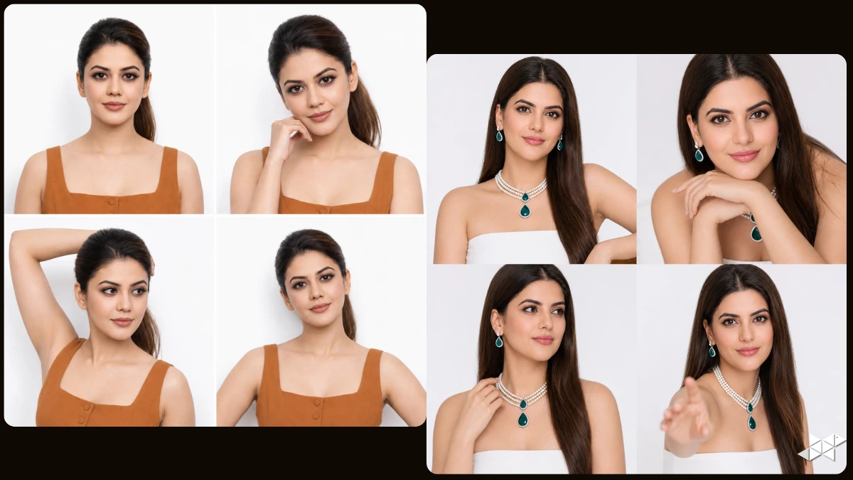 Stunning Photorealistic 2x2 Photo Collage Prompt for AI Fashion Shoots
