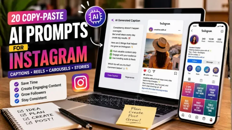 AI Prompts for Instagram Posts generating captions and Reels for creators