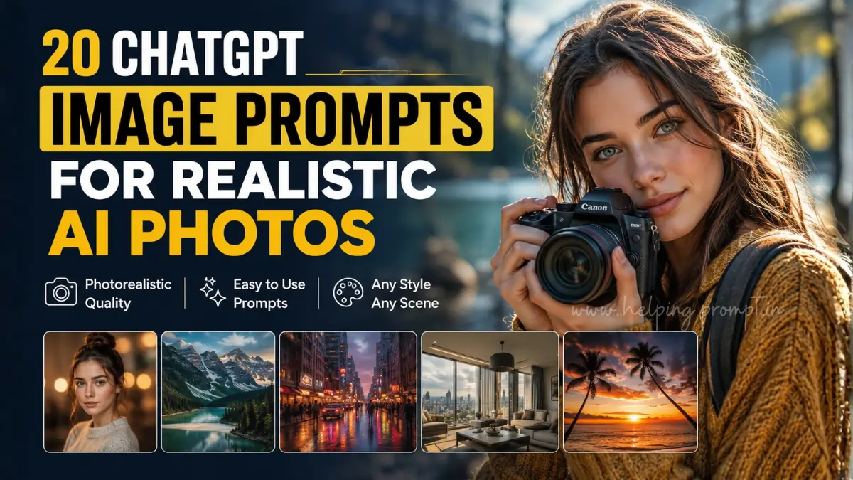 ChatGPT Image Prompts for creating realistic AI photos with cinematic lighting