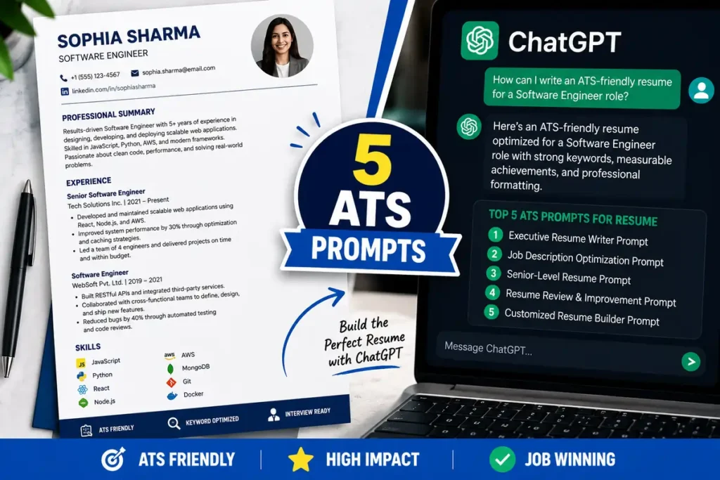 ChatGPT Prompt for Resume helping create an ATS-friendly professional resume