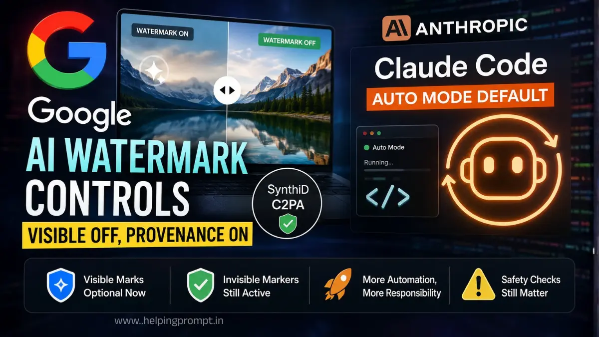 Google AI Watermark Toggle and Claude Code Auto Mode Explained