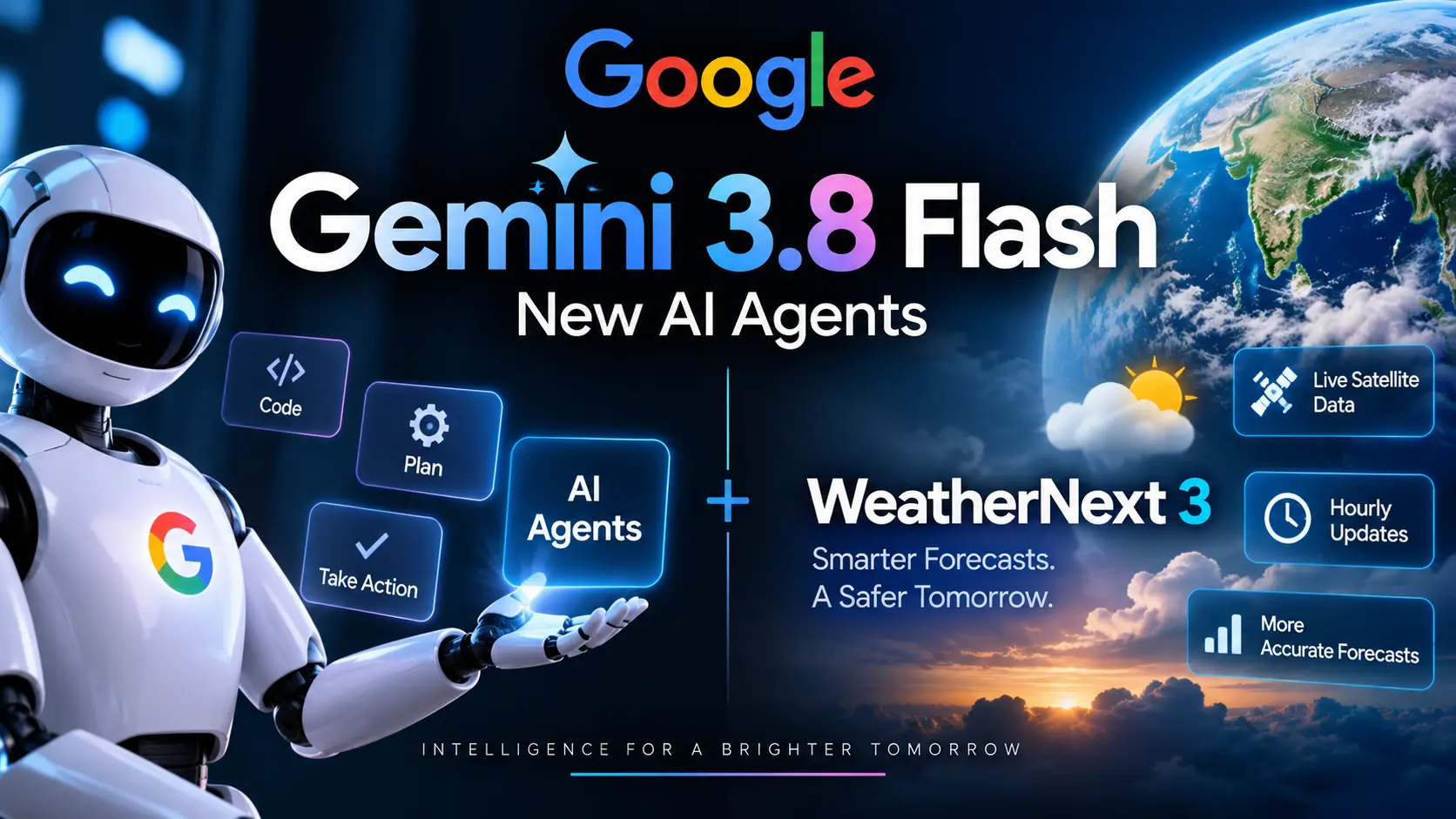 Google Gemini 3.8 Flash New AI Agents and WeatherNext 3